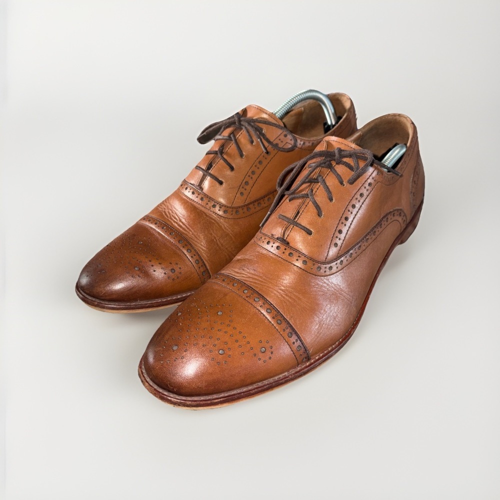 Warfield & Grand Men's Oxford Dress Shoes Size US 13 Chestnut Leather Captoe